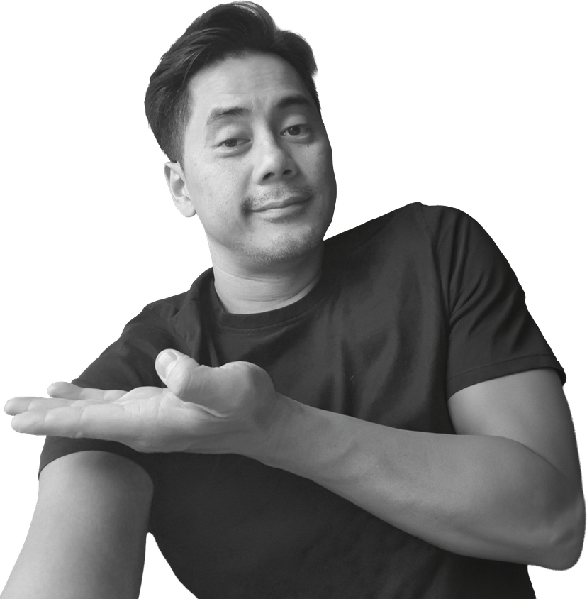 William Tran, QA engineer, holding out an open hand